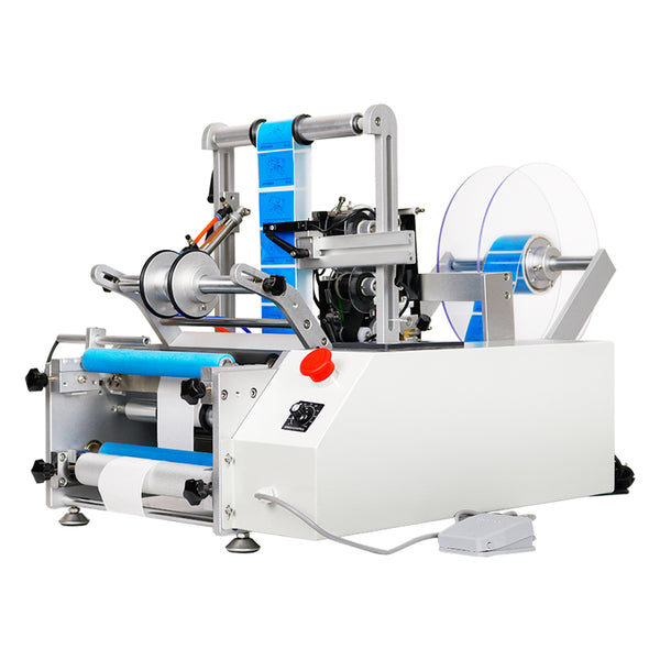 190 Semi-automatic Round Glass Water Milk Juicer Bottle Labeling Machine