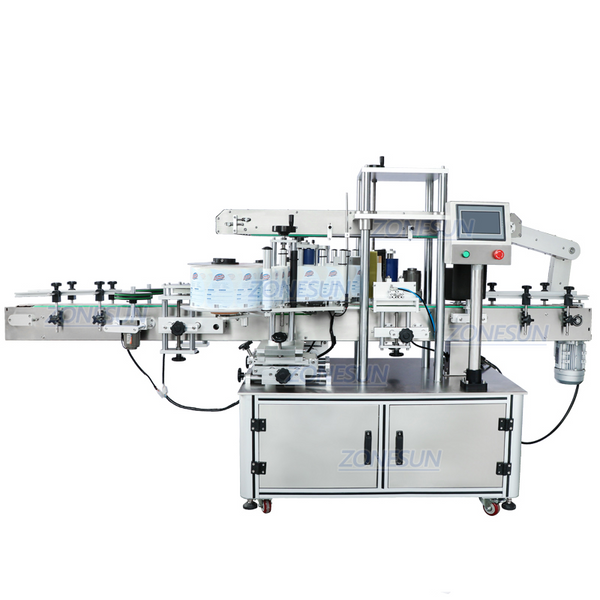 ZONESUN ZS-TB300Z Dual Use Automatic Bottle Labeling Machine Round and Square Bottle Sticker Double Sides Label Applicator