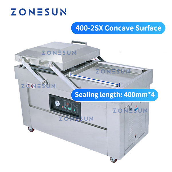 ZONESUN Automatic Double Chamber Vacuum Packaging Machine Food Sealers - DZ-400-2SX