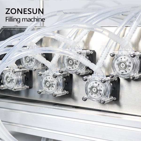 ZONESUN 6 Head Vaccine Ampoule Vial Bottle Peristaltic Pump Filling Machine With Conveyor Belt