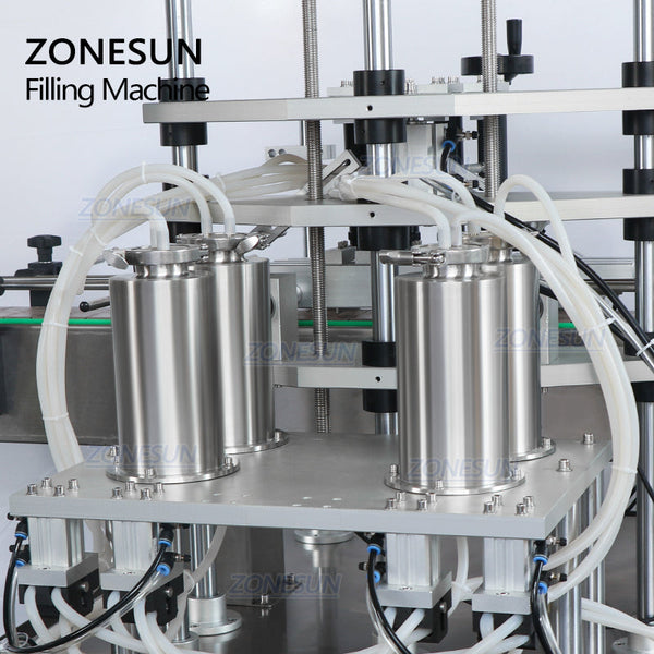 ZONESUN ZS-YTZL4A 4 Heads Vacuum Liquid Filling Machine Enolmatic Gravity Bottle Filler