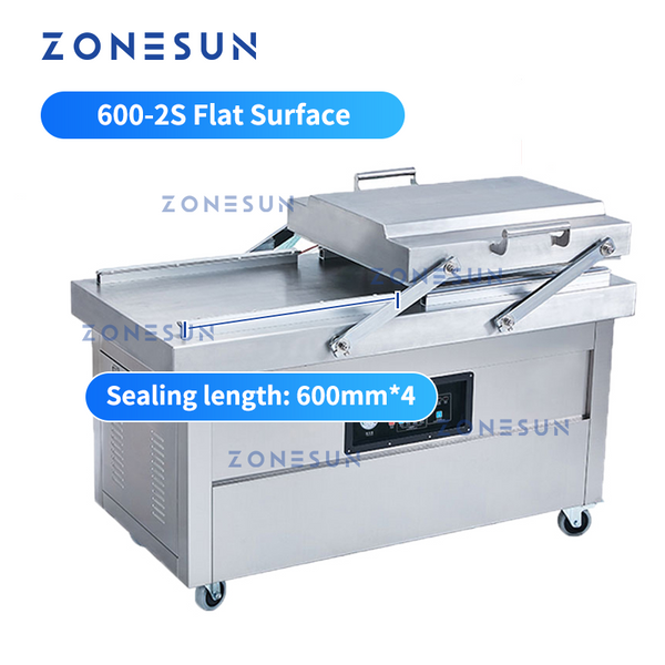 ZONESUN Automatic Double Chamber Vacuum Packaging Machine Food Sealers - DZ-600-2S