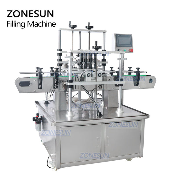 ZONESUN ZS-YTZL4A 4 Heads Vacuum Liquid Filling Machine Enolmatic Gravity Bottle Filler