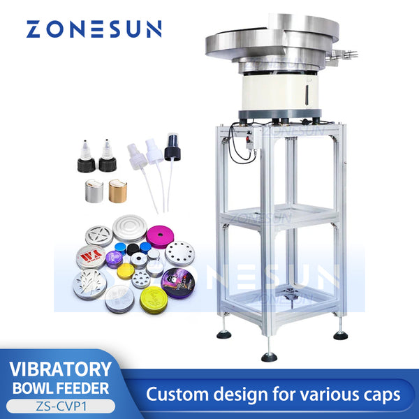 ZONESUN ZS-CVP1 Automatic Bulk Lid Cap Feeder Spray Bottle Cap Feeding Machine