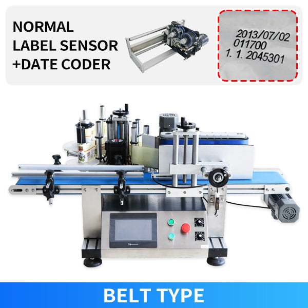 ZONESUN ZS-TB150 Automatic Round Bottle Labeling Machine - Belt / Normal Label + Date Coder / 110V - Belt / Normal Label + Date Coder / 220V