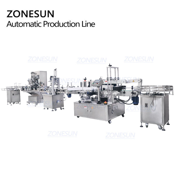 ZONESUN ZS-FAL180R3 4 Heads Servo Liquid Filling Capping Labeling Machine Square Flat Bottle