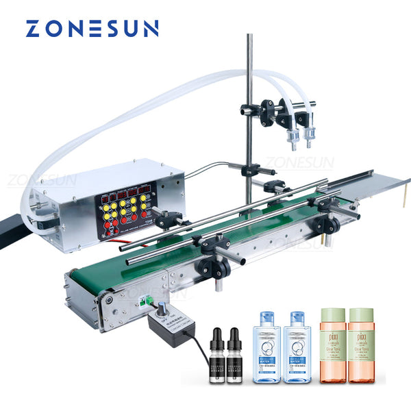 ZONESUN ZS-DPYT200 5-500ml Automatic 2 Nozzles Diaphragm Pump Liquid Filling Machine