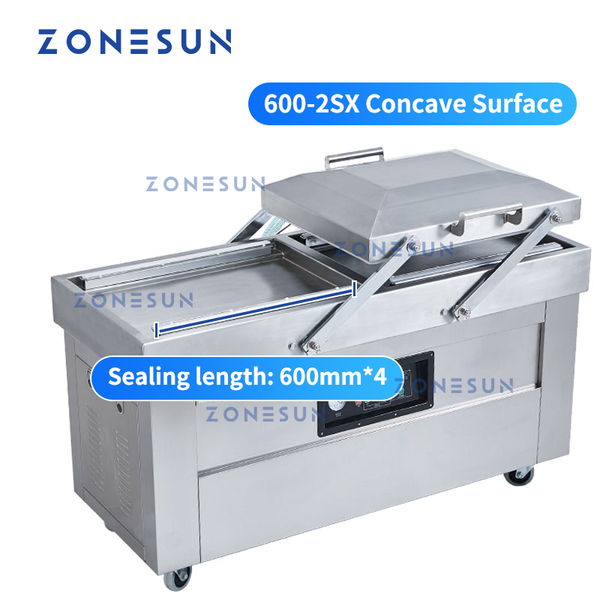 ZONESUN Automatic Double Chamber Vacuum Packaging Machine Food Sealers - DZ-600-2SX