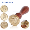 ZONESUN Custom Wax Seal Stamp With Wood Handle For Gift Packing