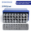 ZONESUN 27pcs Alphabet Set A to Z Letter Jewelry metal Stamps