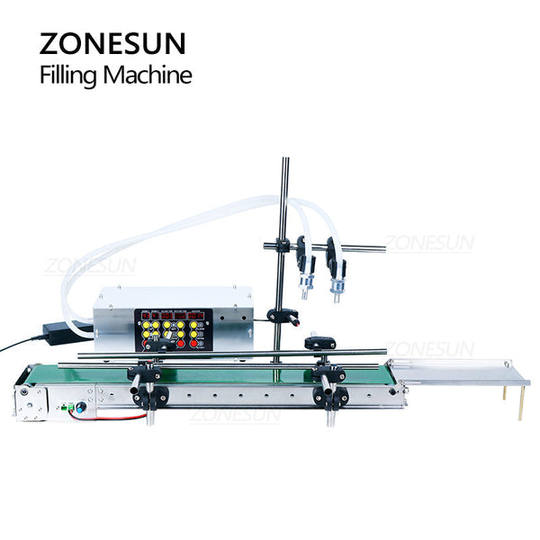 ZONESUN ZS-DPYT200 5-500ml Automatic 2 Nozzles Diaphragm Pump Liquid Filling Machine