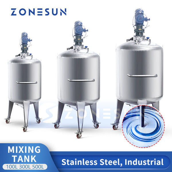 ZONESUN 100L Mixing Tank With Agitator Stirring Blending Vessel Emulsifier ZS-MB100L