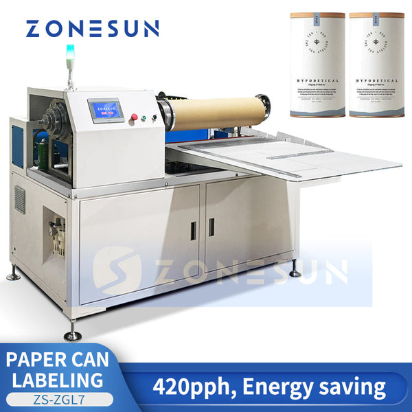 Zonesun ZS-ZGL7 Semi Automatic Paper Can Glue Labeling Machine