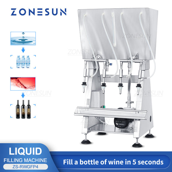 ZONESUN ZS-RWGFP4 Automatic Wine Liquid Filling Machine Enolmatic Bottle Filler