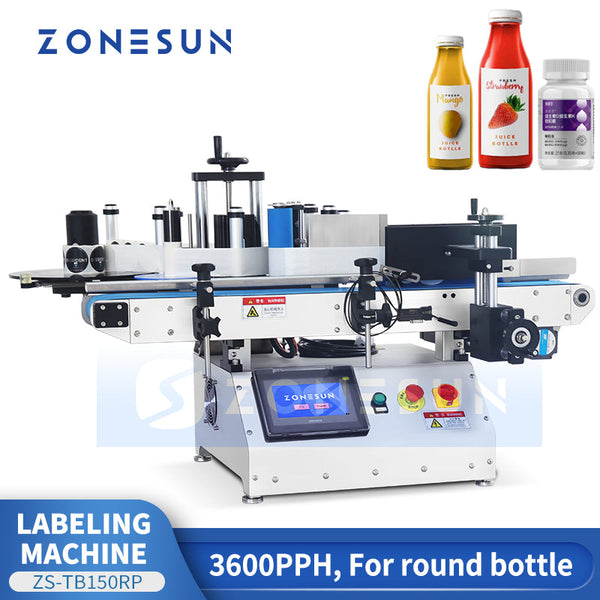 ZONESUN ZS-TB150RP Automatic Wrap Around Round Bottle Labeling Machine