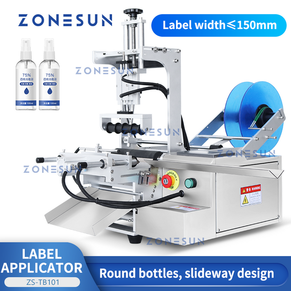 ZS-TB101 Tabletop Round Bottles  Labeling Machine with Printer