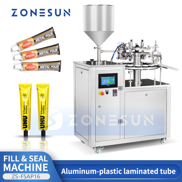 ZONESUN ZS-FSAP16 Automatic Paste Filling Tube Edge Folding Sealing Machine