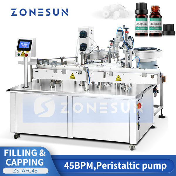 Zonesun ZS-AFC43 Essential Oil Bottle Filling and Capping Machine Monoblock