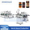 ZONEUSN ZS-FALU3 Thick Paste Sauce Bottle Unscrambler Washer Filling Capping Labeling Machine