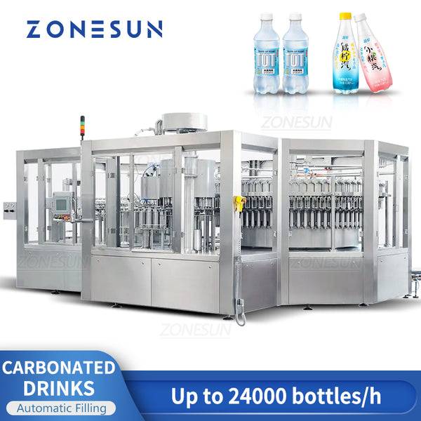 ZONESUN ZS-AFMC 24000BPH Full Automatic PET Bottle Carbonated Water Filling System