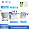 ZONESUN ZS-FAL180Z2 Magnetic Pump Liquid Filling Capping Round Bottle Labeling Machine With Bottle Unscrambler