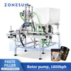 ZONESUN Automatic Rotor Pump Paste Peanut Butter Filling Machine with 80L Hopper ZS-DTGT900U2