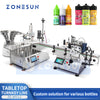 ZONESUN ZS-AFCL2 Automatic Round Bottle Magnetic Pump Liquid Filling Capping Labeling Production Line