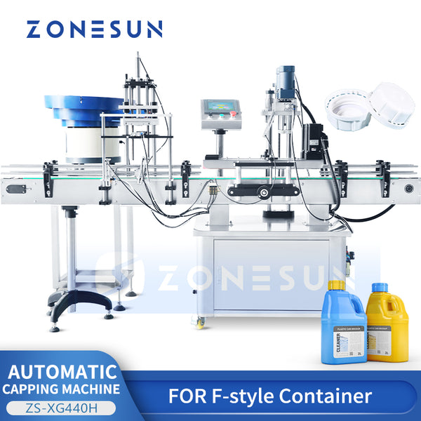 ZONESUN Jerry Can Capping Machine F-style Container Capper with Cap Feeder ZS-XG440H