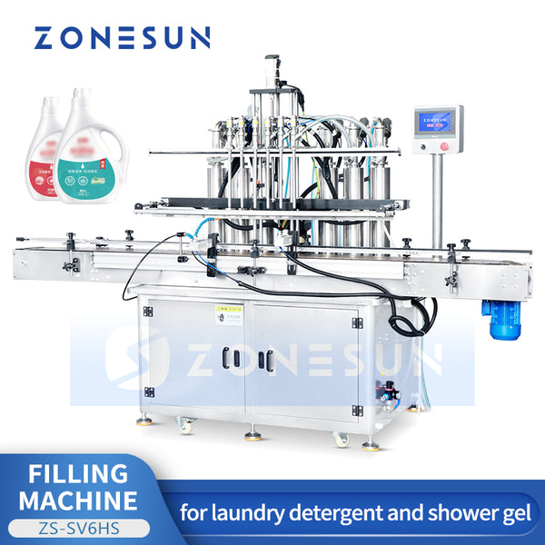 ZONESUN ZS-SV6HS Automatic 6 Head Servo Body Wash Filling Machine