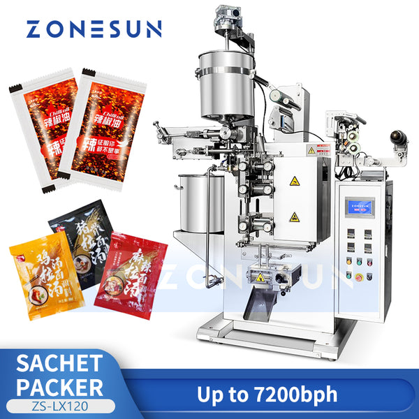 ZONESUN ZS-LX120 High Speed Sauce Filling Sealing Packaging Machine