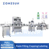 ZONESUN ZS-FAL180R3 4 Heads Servo Liquid Filling Capping Labeling Machine Square Flat Bottle