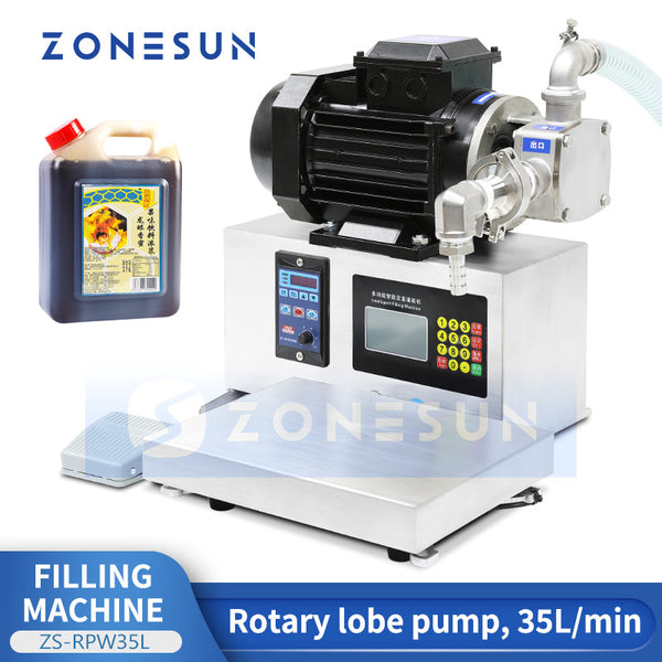 Zonesun ZS-RPW35L Bucket Semi-automatic High-flow Rotary Lobe Pump Weigh Filling Machine