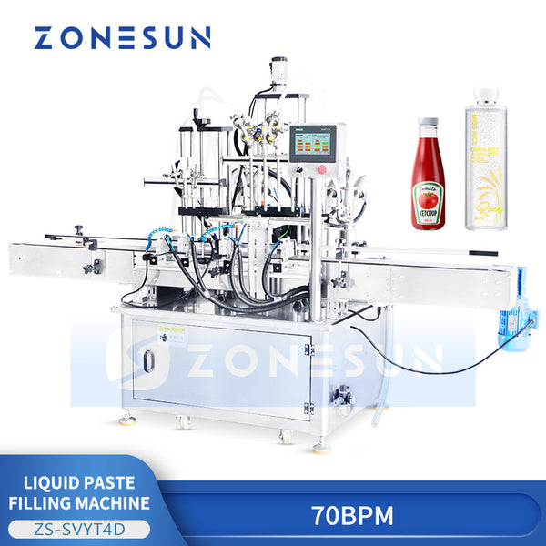 Zonesun ZS-SVYT4D Dual System Liquid Paste Servo Filling Machine