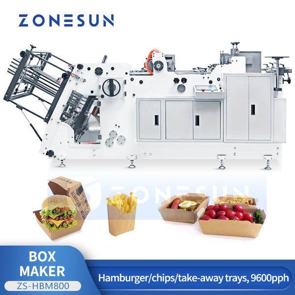 ZONESUN ZS-HBM800 Burger Box Folding Packaging Machine