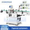 ZONESUN Automatic Tapered Label Applicator Bottle Labeling Machine Conical Container ZS-DT212