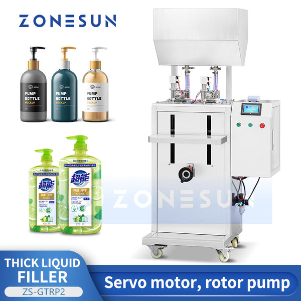 ZONESUN ZS-GTRP2 Semi-automatic Rotor Pump Paste Filling Machine With 2 Heads