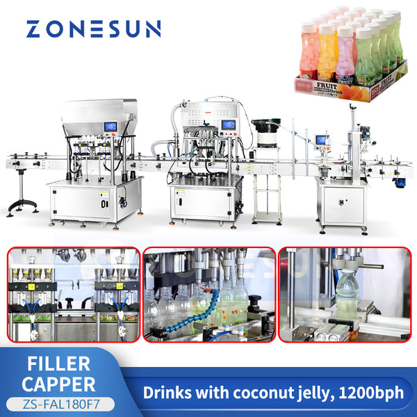 ZONESUN ZS-FAL180F7 Filling Juice with Granules Coconut Filling Production Line