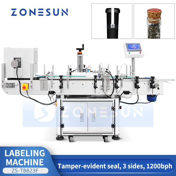 ZONESUN ZS-TB823F Automatic Top and Sides Labeling Machine