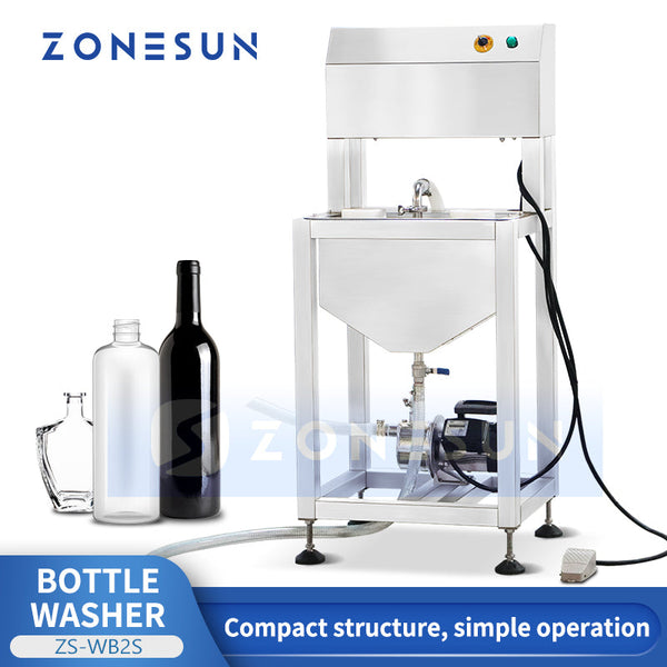 ZONESUN Semi Automatic Bottle Washer Cleaning Machine Bottle Rinsing Equipment ZS-WB2S