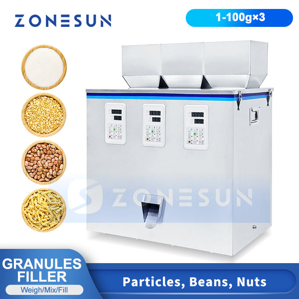 ZONESUN Digital Control Particle Granule Beans Filling Machine ZS-GWF3