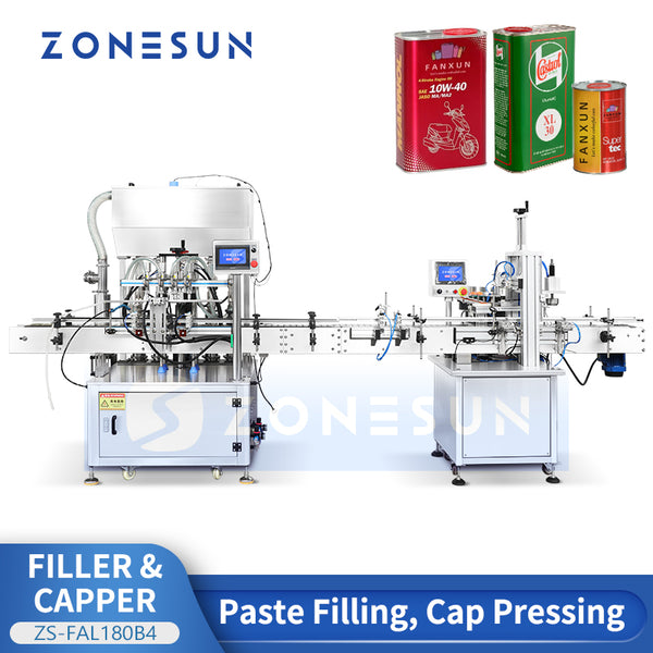 ZONESUN Automatic Piston Paint Can Filling and Capping Machine ZS-FAL180B4