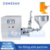 ZONESUN Semi Automatic Paste Filling Machine with Granules Screw Pump ZS-TSP5A