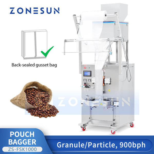 ZONESUN Automatic Vertical Form Pouch Granule Particle Filling and Sealing Machine ZS-FSK1000