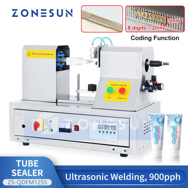 ZONESUN Ultrasonic Plastic Tube Sealing Machine Soft Hose Sealer ZS-QDFW125S