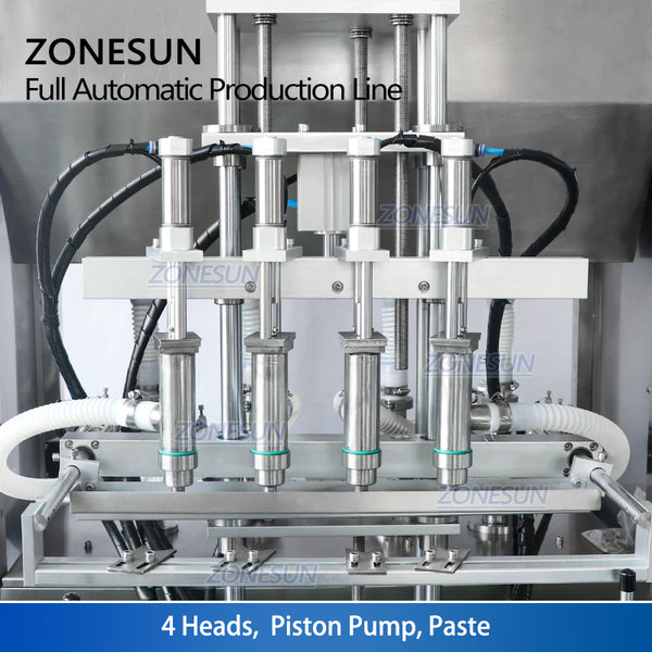 ZONESUN ZS-FAL180X2 Automatic F-style Bottle Servo Filling and Capping Machine With Cap Feeder