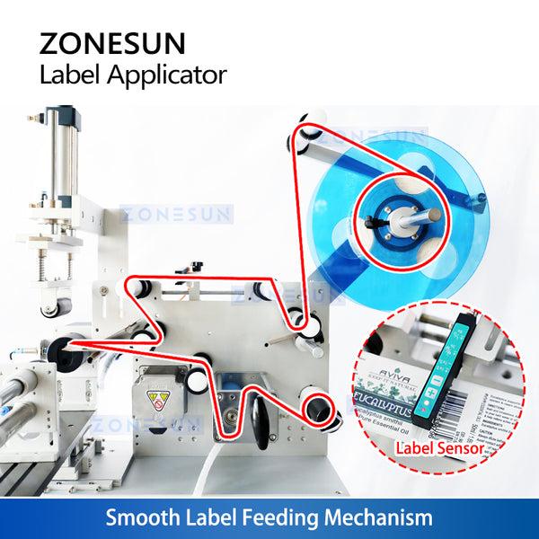 ZONESUN ZS-TB805 Tabletop Semi Automatic Lighter Oval Irregular Bottle Labeling Machine