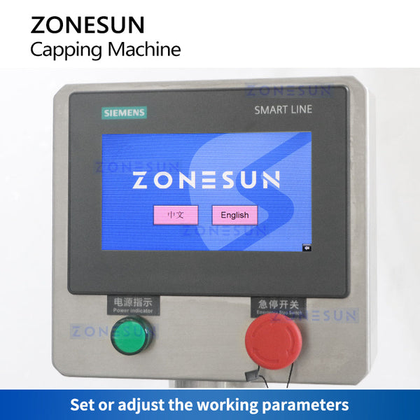 ZONESUN Automatic Metal Lug Cap Twist Off Capper Bottle Capping Machine with Cap Feeder ZS-XG440T2