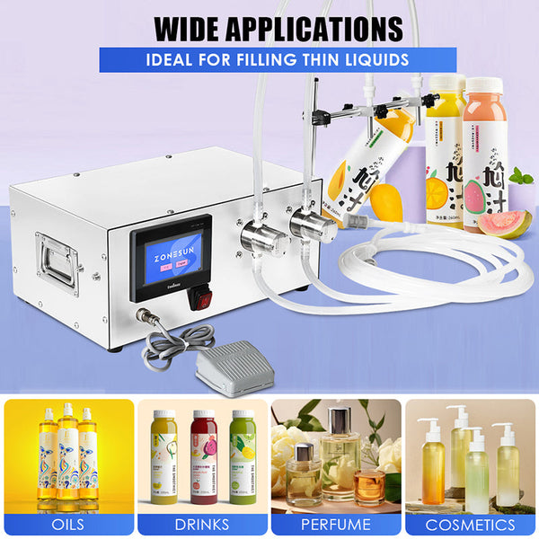 ZONESUN ZS-MPZ2 2 Nozzle Magnetic Pump Liquid Filling Machine