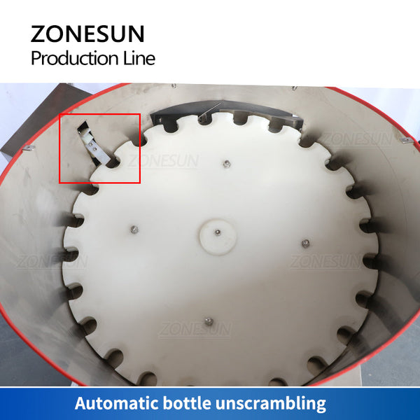 ZONESUN ZS-FAL180Z2 Magnetic Pump Liquid Filling Capping Round Bottle Labeling Machine With Bottle Unscrambler