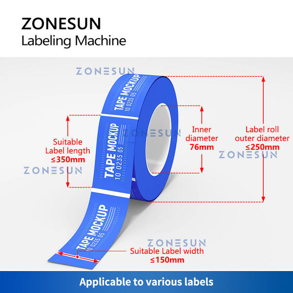 ZS-TB101 Tabletop Round Bottles  Labeling Machine with Printer